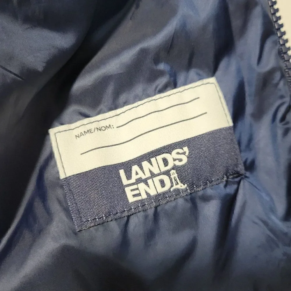 Lands End Packable Puffer Vest Boys Medium‎ (8) Blue Insulated Down Alternative